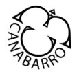Logotipo da Canabarro, que é o C e um B, que foram transformados em um ovo aberto e o B uma ave que sai do ovo. Ao redor do C o nome CANABARRO.